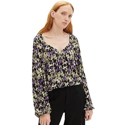 TOM TAILOR Denim T-shirt Blouse Met Patroon Denim T-shirtblouse voor dames met patroon Femme (lot de 1) TOM TAILOR Denim T-shirt Blouse Met Patroon Denim T-shirtblouse voor dames met patroon Femme (lot de 1)