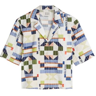 Scotch & Soda Lurex Print Ss Shirt Chemise Femme Scotch & Soda Lurex Print Ss Shirt Chemise Femme