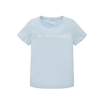 TOM TAILOR T-shirt pour fille avec inscription, 32264-new Breeze Blue, 104-110 TOM TAILOR T-shirt pour fille avec inscription, 32264-new Breeze Blue, 104-110