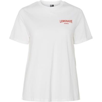 PIECES Pcfib Ss T-shirt imprimé JRS Bc, Blanc éclatant., XL PIECES Pcfib Ss T-shirt imprimé JRS Bc, Blanc éclatant., XL