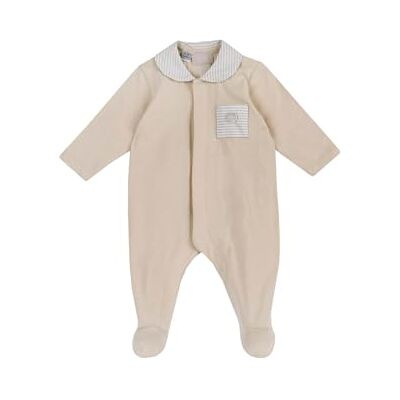 Chicco Combinaison en coton avec pied de nuit pour enfant et bébé unisexe, Naturel moyen, 0 mois Chicco Combinaison en coton avec pied de nuit pour enfant et bébé unisexe, Naturel moyen, 0 mois
