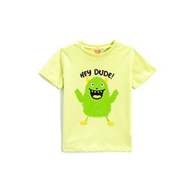 Koton Monster Printed T-shirt Short Sleeve Crew Neck Cotton T-shirt Baybboys Koton Monster Printed T-shirt Short Sleeve Crew Neck Cotton T-shirt Baybboys