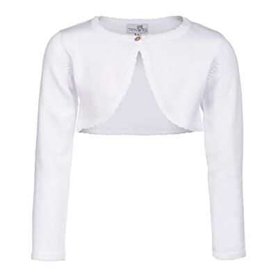 Happy Girls ® Cardigan boléro pour fille, Blanc., 146 Happy Girls ® Cardigan boléro pour fille, Blanc., 146