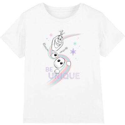 Disney Frozen Be Unique Rainbow with Olaf T-shirt unisexe pour enfants, blanc, 5-6 ans, blanc, 5-6 ans Disney Frozen Be Unique Rainbow with Olaf T-shirt unisexe pour enfants, blanc, 5-6 ans, blanc, 5-6 ans