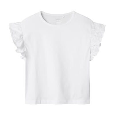 Name it kids Nkfhrejaline Capsl Nreg Top Pb pour fille, Blanc lucent, 134-140 Name it kids Nkfhrejaline Capsl Nreg Top Pb pour fille, Blanc lucent, 134-140