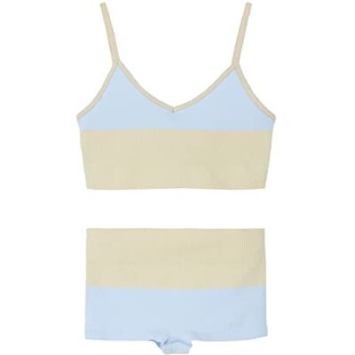 NAME IT Nlfnailey Seamless Block Set Shorts Fille, Kentucky Blue/Détail : Bloc de Couleurs Kentucky Blue/Oatmeal, 158 NAME IT Nlfnailey Seamless Block Set Shorts Fille, Kentucky Blue/Détail : Bloc de Couleurs Kentucky Blue/Oatmeal, 158