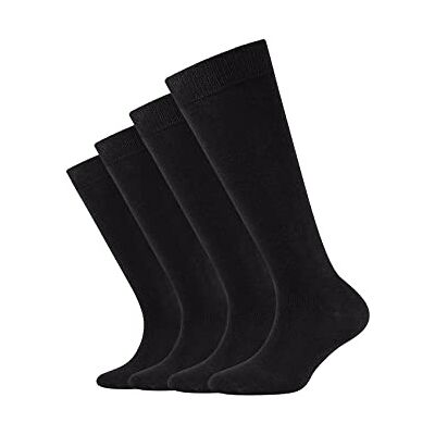 Camano 003902000-Kinder Organic ca-Soft Kniestrümpfes 4 Paar, Größe 31/34, Farbe Black Chaussettes, Enfants Unisexe, noir, 31-34 Camano 003902000-Kinder Organic ca-Soft Kniestrümpfes 4 Paar, Größe 31/34, Farbe Black Chaussettes, Enfants Unisexe, noir, 31-34