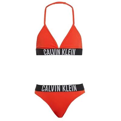 Calvin Ky0Ky00090 Bikini triangle pour fille Rouge (Orange Com), 8-10 ans Calvin Ky0Ky00090 Bikini triangle pour fille Rouge (Orange Com), 8-10 ans