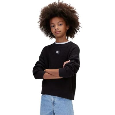 Calvin Pull Monologo Badge Cn LVCKFJF08G pour filles, noir, 14 ans Calvin Pull Monologo Badge Cn LVCKFJF08G pour filles, noir, 14 ans
