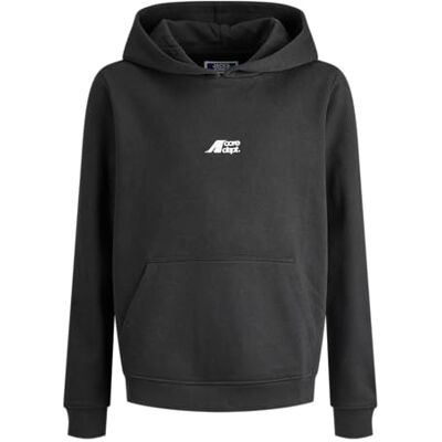 JACK & JONES JUNIOR Jcotier Sweat à capuche imprimé Jnr, Noir, 128 JACK & JONES JUNIOR Jcotier Sweat à capuche imprimé Jnr, Noir, 128