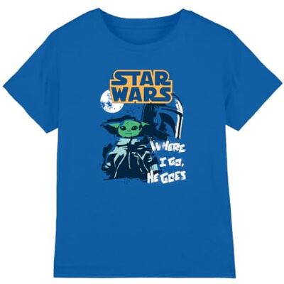 Star Wars Swipe Grogu T-shirt unisexe pour enfant, bleu roi, 5-6 ans, bleu marine, 5-6 ans Star Wars Swipe Grogu T-shirt unisexe pour enfant, bleu roi, 5-6 ans, bleu marine, 5-6 ans