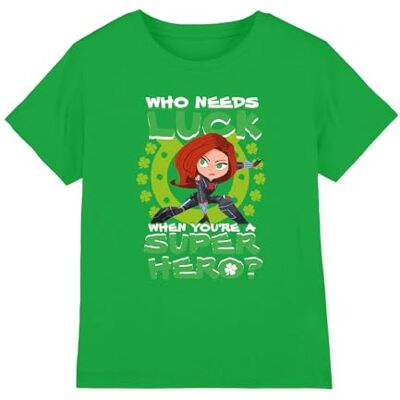 Marvel Black Widow St Patrick's Day Lucky Super Hero Unisex Kids T Shirt T-shirt Garçon Marvel Black Widow St Patrick's Day Lucky Super Hero Unisex Kids T Shirt T-shirt Garçon