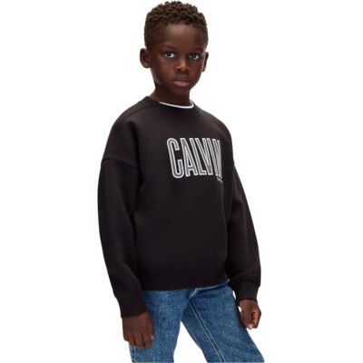 Calvin Applique Cn Sweat-shirt LVCKFJB31B pour garçon, noir, 12 ans Calvin Applique Cn Sweat-shirt LVCKFJB31B pour garçon, noir, 12 ans
