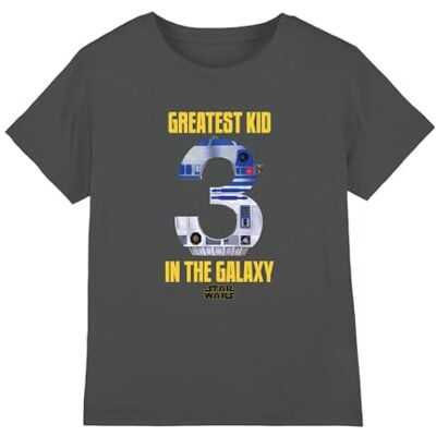 Star Wars Greatest Kid R2D2 T-shirt unisexe pour enfant, anthracite, 9-10 ans, charbon, 9-10 ans Star Wars Greatest Kid R2D2 T-shirt unisexe pour enfant, anthracite, 9-10 ans, charbon, 9-10 ans