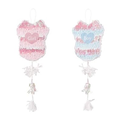 PartyDeco Baby Shower Pinata Gender Reveal Grenouillère pliable pour garçon ou fille PartyDeco Baby Shower Pinata Gender Reveal Grenouillère pliable pour garçon ou fille