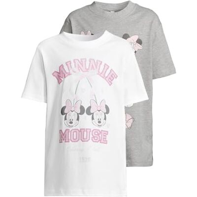 Tee Mtk346a-t-shirt 2 Pack Kurzarm Minnie Mouse T-shirt Fille (lot de 1) Tee Mtk346a-t-shirt 2 Pack Kurzarm Minnie Mouse T-shirt Fille (lot de 1)