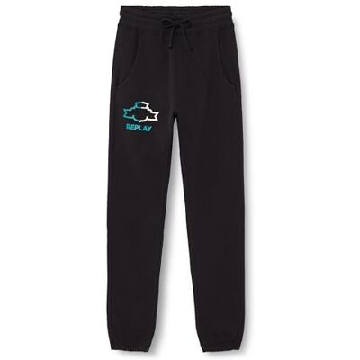 Replay Pantalon décontracté pour garçon, Black 098, 14 ans Replay Pantalon décontracté pour garçon, Black 098, 14 ans