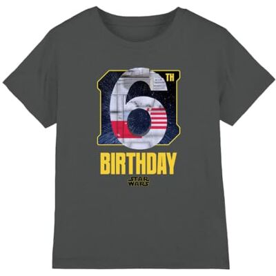 Star Wars Xwing T-shirt unisexe pour enfant Motif espace 6ème anniversaire Gris anthracite 7-8 ans, charbon, 7-8 ans Star Wars Xwing T-shirt unisexe pour enfant Motif espace 6ème anniversaire Gris anthracite 7-8 ans, charbon, 7-8 ans