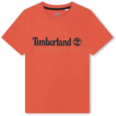 Timberland T-shirt à manches courtes pour garçon, Couleur Tangelo, 6 ans Timberland T-shirt à manches courtes pour garçon, Couleur Tangelo, 6 ans