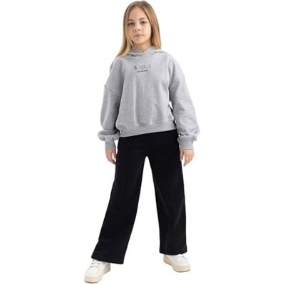 DeFacto Pantalon pour fille, Noir, 11-12 ans DeFacto Pantalon pour fille, Noir, 11-12 ans