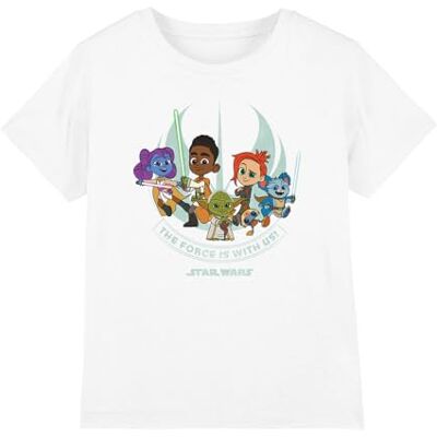 Star Wars Young Jedi Adventure Force Is With Us Unisex Kids T Shirt T-shirt Garçon Star Wars Young Jedi Adventure Force Is With Us Unisex Kids T Shirt T-shirt Garçon