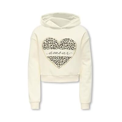 ONLY & Kids Kogcooper Life Heart Ls SWT Noos Sweat à capuche, Bronze, 122-128 ONLY & Kids Kogcooper Life Heart Ls SWT Noos Sweat à capuche, Bronze, 122-128