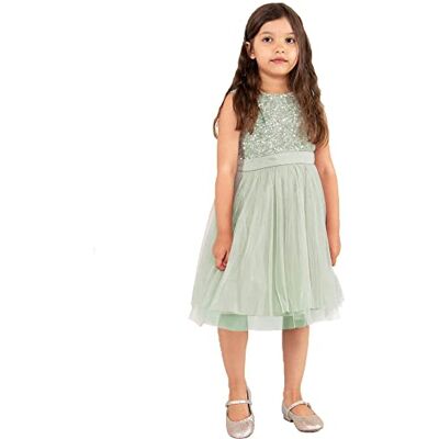Maya Deluxe Robe Midi pour Filles avec Paillettes et Nœud Ceinture Robe Fille (lot de 1) Maya Deluxe Robe Midi pour Filles avec Paillettes et Nœud Ceinture Robe Fille (lot de 1)