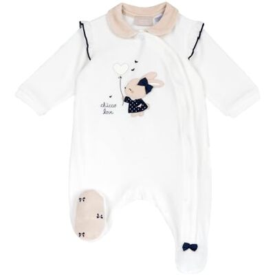 Chicco Grenouillère pour bébé et bébé fille, nature, 9 mois Chicco Grenouillère pour bébé et bébé fille, nature, 9 mois