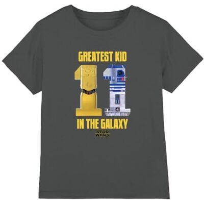 Star Wars Greatest Kid C3PO R2D2 T-shirt unisexe pour enfant, anthracite, 12-13 ans, charbon, 12-13 ans Star Wars Greatest Kid C3PO R2D2 T-shirt unisexe pour enfant, anthracite, 12-13 ans, charbon, 12-13 ans