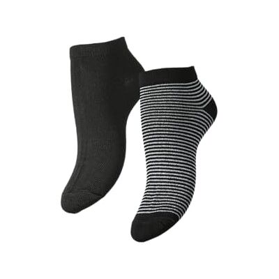 PIECES Pclaura Lot de 2 paires de chaussettes Bc Noos, Noir, taille unique PIECES Pclaura Lot de 2 paires de chaussettes Bc Noos, Noir, taille unique