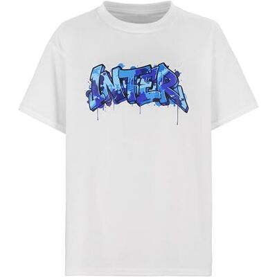 Inter T-shirt Bold Collection Graffiti pour enfant, produit officiel, blanc, taille 4 ans Inter T-shirt Bold Collection Graffiti pour enfant, produit officiel, blanc, taille 4 ans