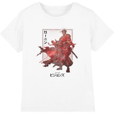 Star Wars Visions Ronin T-shirt unisexe pour enfant, blanc, 7-8 ans, blanc, 7-8 ans Star Wars Visions Ronin T-shirt unisexe pour enfant, blanc, 7-8 ans, blanc, 7-8 ans
