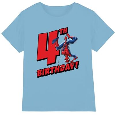 Marvel Spiderman Birthday 4 Unisex Kids T Shirt T-shirt Garçon Marvel Spiderman Birthday 4 Unisex Kids T Shirt T-shirt Garçon