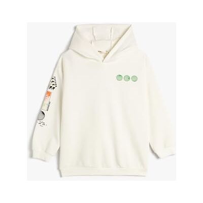 Koton Sweat-shirt à capuche pour garçons avec dos imprimé intérieur brossé à manches longues Koton Sweat-shirt à capuche pour garçons avec dos imprimé intérieur brossé à manches longues