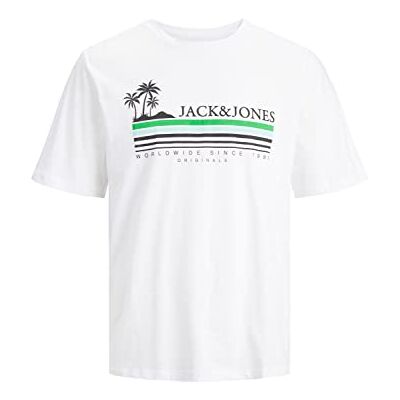 JACK & JONES Junior Jorcody Summer tee SS Crew Neck Jnr T-shirt pour enfants, blanc brillant, 128 JACK & JONES Junior Jorcody Summer tee SS Crew Neck Jnr T-shirt pour enfants, blanc brillant, 128