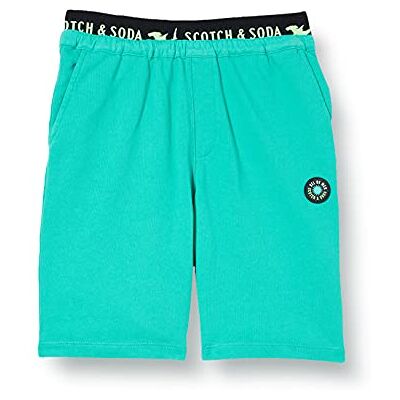 Scotch & Soda Sweat Shorts with Elastic Waistband Tape in Organic Cotton décontracté Garçon, 0238 Emerald, 4 Scotch & Soda Sweat Shorts with Elastic Waistband Tape in Organic Cotton décontracté Garçon, 0238 Emerald, 4