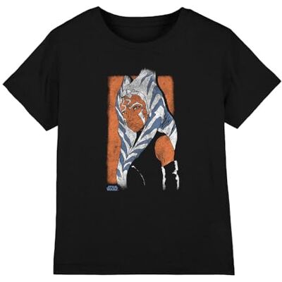 Star Wars Ahsoka Sketch T-shirt unisexe pour enfant, noir, 7-8 ans, Noir, 7-8 ans Star Wars Ahsoka Sketch T-shirt unisexe pour enfant, noir, 7-8 ans, Noir, 7-8 ans