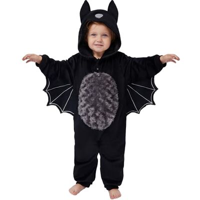 Spooktacular Creations Costume d'Halloween unisexe pour bébé Chauve-souris noire Combinaison à capuche avec queue et fermeture éclair Costume d'Halloween et cosplay (06-12 mois) Spooktacular Creations Costume d'Halloween unisexe pour bébé Chauve-souris noire Combinaison à capuche avec queue et fermeture éclair Costume d'Halloween et cosplay (06-12 mois)
