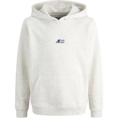 JACK & JONES JUNIOR Jcotier Sweat à capuche imprimé Jnr, Blanc-gris, 152 JACK & JONES JUNIOR Jcotier Sweat à capuche imprimé Jnr, Blanc-gris, 152