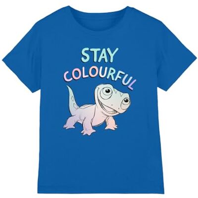 Disney Frozen T-shirt unisexe « Stay Colourful with Fire Spirit » pour enfant, bleu roi, 7-8 ans, bleu marine, 7-8 ans Disney Frozen T-shirt unisexe « Stay Colourful with Fire Spirit » pour enfant, bleu roi, 7-8 ans, bleu marine, 7-8 ans