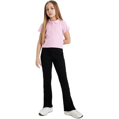 DeFacto Pantalon pour fille, Noir, 9-10 ans DeFacto Pantalon pour fille, Noir, 9-10 ans