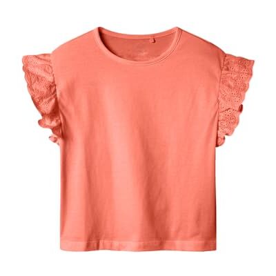 Name it kids Nkfhrejaline Capsl Nreg Top Pb pour fille, Corail, 122-128 Name it kids Nkfhrejaline Capsl Nreg Top Pb pour fille, Corail, 122-128
