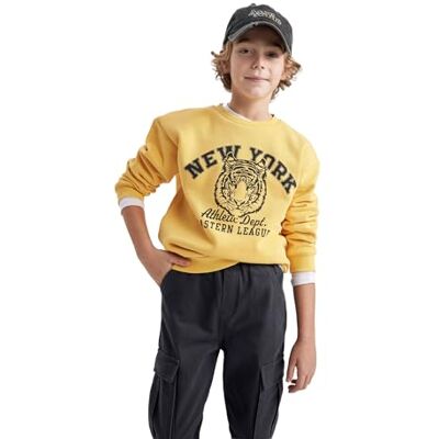 DeFacto Sweat-shirt pour garçon, jaune, 4-5 ans DeFacto Sweat-shirt pour garçon, jaune, 4-5 ans