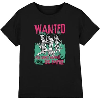 Star Wars Wanted Rebels T-shirt unisexe pour enfant, noir, 12-13 ans, Noir, 12-13 ans Star Wars Wanted Rebels T-shirt unisexe pour enfant, noir, 12-13 ans, Noir, 12-13 ans