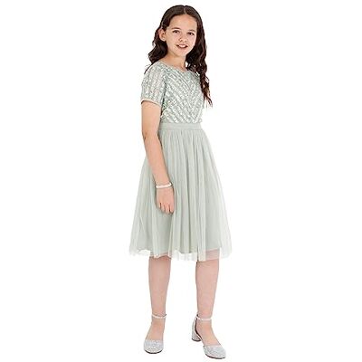 Maya Deluxe Robe Midi Girls pour Mariage avec Embellissement À Sequins À Manches Courtes pour Bal D'anniversaire Fête de Mariée Robe Fille (lot de 1) Maya Deluxe Robe Midi Girls pour Mariage avec Embellissement À Sequins À Manches Courtes pour Bal D'anniversaire Fête de Mariée Robe Fille (lot de 1)