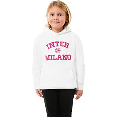 Inter Sweat à capuche pour filles, produit officiel, collection Back to Stadium, Blanc, 116 Inter Sweat à capuche pour filles, produit officiel, collection Back to Stadium, Blanc, 116