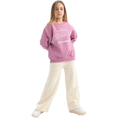 DeFacto Pantalon pour fille, ecru, 10-11 ans DeFacto Pantalon pour fille, ecru, 10-11 ans