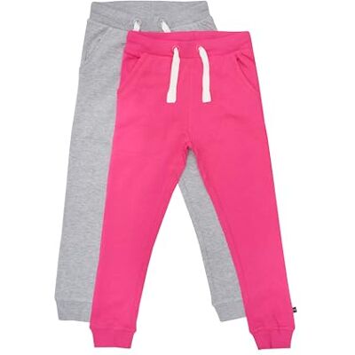 MAGIC KIDS WEAR Lot de 2 pantalons unisexes pour enfant, Lot de 2 pantalons rose foncé/gris (577), 104 MAGIC KIDS WEAR Lot de 2 pantalons unisexes pour enfant, Lot de 2 pantalons rose foncé/gris (577), 104