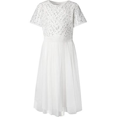Maya Deluxe Robe Midi Girls pour Mariage avec Embellissement À Sequins À Manches Courtes pour Bal D'anniversaire Fête de Mariée Robe Fille (lot de 1) Maya Deluxe Robe Midi Girls pour Mariage avec Embellissement À Sequins À Manches Courtes pour Bal D'anniversaire Fête de Mariée Robe Fille (lot de 1)