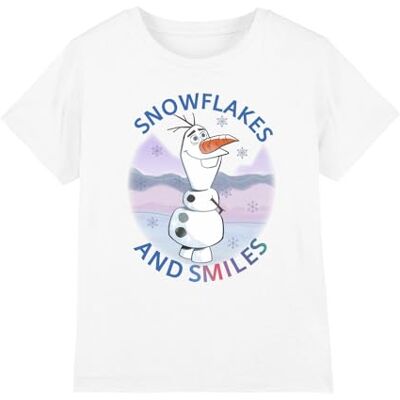 Disney Frozen Snowflakes And Smiles With Olaf Unisex Kids T Shirt T-shirt Garçon Disney Frozen Snowflakes And Smiles With Olaf Unisex Kids T Shirt T-shirt Garçon